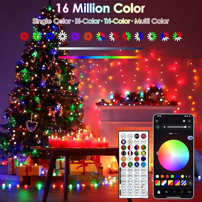 YIQU Smart Color Changing Christmas Lights, 66 FT 200 LED RGB String Lights - Image 5