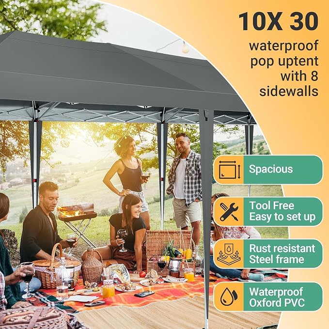 COBIZI 10x30 Pop Up Canopy Tent - Image 8