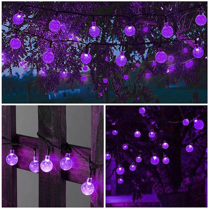 20 LED Decorations Crystal Globe Solar String Outdoor Lights - Image 6