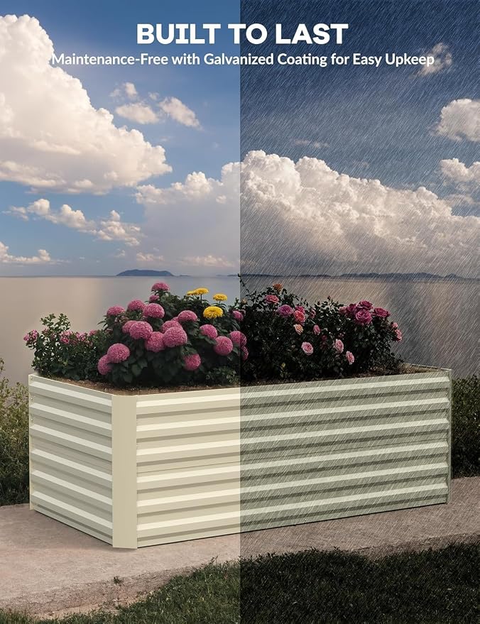 GarveeLife 2pcs 6x3x2 ft Galvanized Raised Garden Bed, Rust-Resistant Raised - Image 3