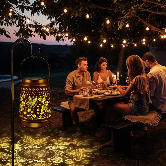 KY&BOSAM Solar Hummingbird Lanterns Outdoor Waterproof, Metal Openwork LED - Image 6