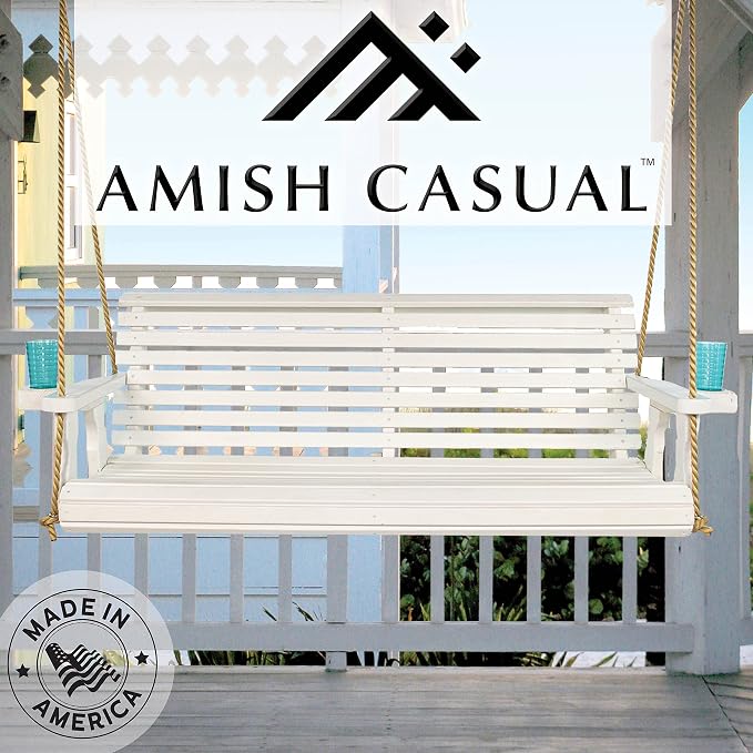 Amish Casual Heavy Duty 800 Lb Roll Back Treated Porch Swing - Image 2