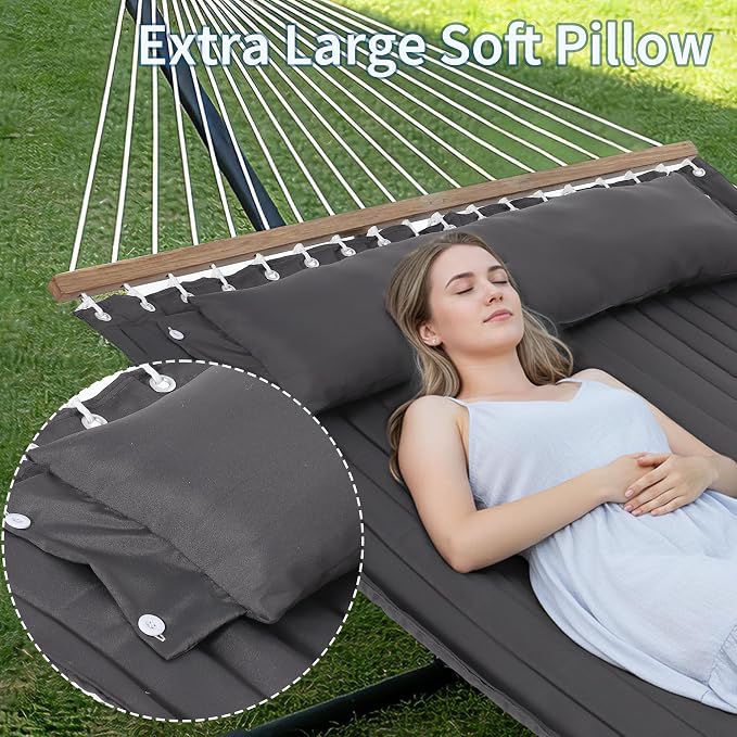 GAOMON Double Hammock with Stand, 475 lb Capacity, Adjustable Portable Hammock - Image 5