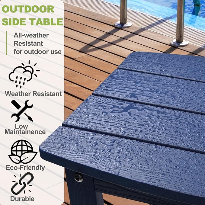 Y&M Outdoor Side Table, HIPS Adirondack Small Double Layer Table, Waterproof - Image 7