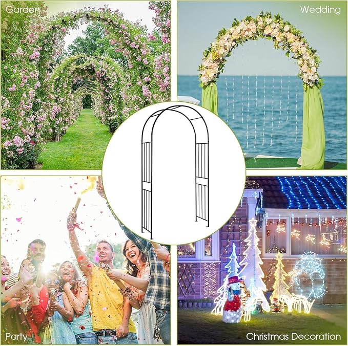 Heavy Duty Steel Garden Arch Arbor Trellis - Image 3