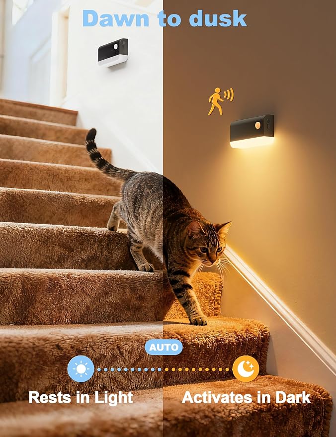 VOLISUN Motion Sensor Stair Light Indoor Rechargeable 3 Pack, Night Lights - Image 7