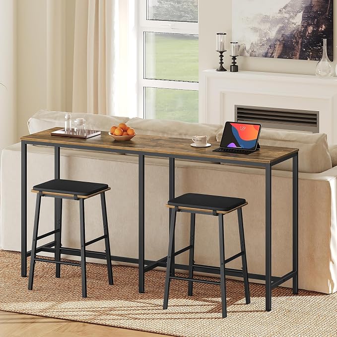 63" Long Bar Table, Counter Bar Height Table, High Top Table, Rectangular Bar - Image 4