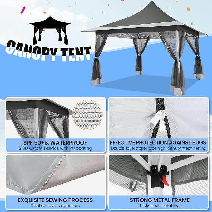 COBIZI 12x12 Pop up Canopy Gazebo on Clearance, Outdoor Canopy Tent - Image 4