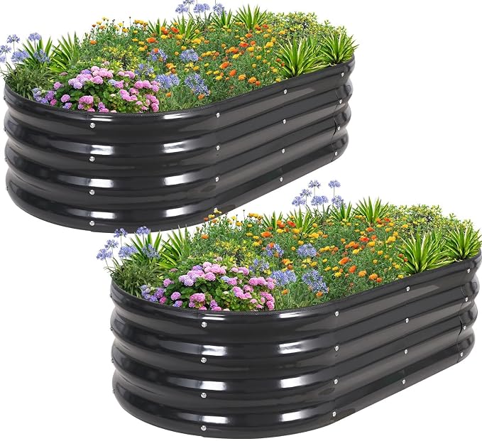 1MORE Galvanized Raised Garden Bed- Planter Garden Boxes Outdoor, Raised Beds by 1MORE