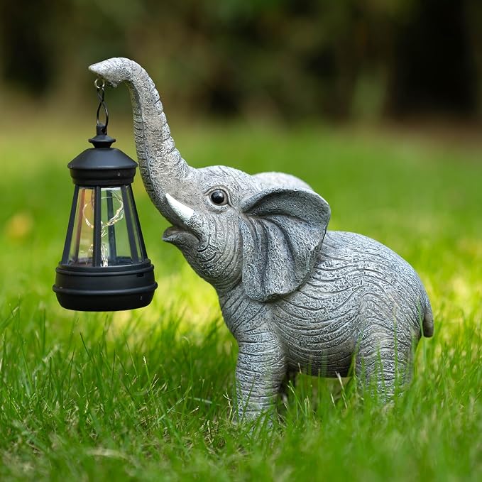 Solar Garden Statue Lights Elephants Figurine - Image 8