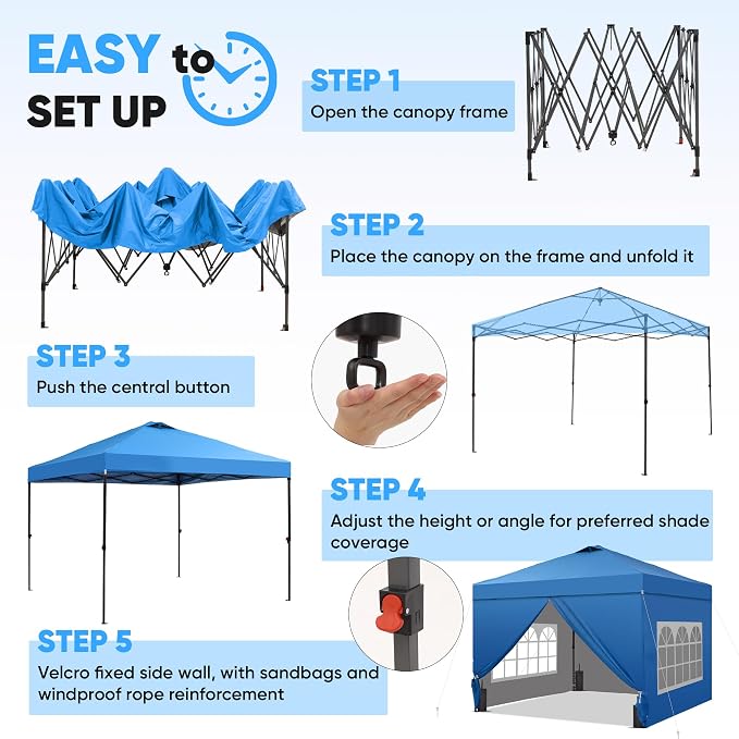 GDY 10x10 Pop Up Canopy Tent - Image 5