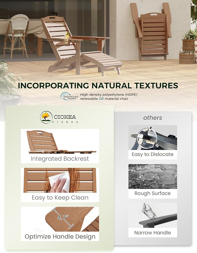 Ciokea Folding Adirondack Chair Set of 6 - Image 6