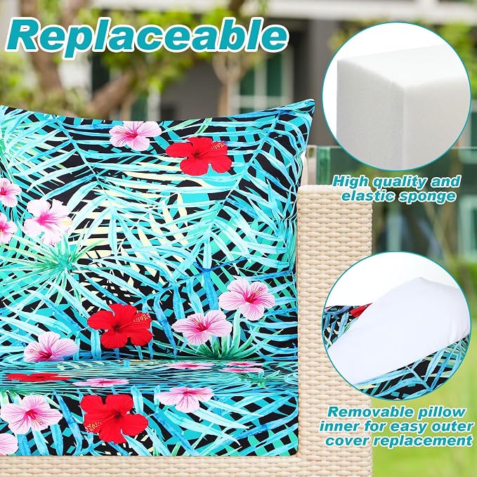 Hoteam 4 Set Outdoor Chair Patio Cushions 20 x 20 Inch Deep Seat Waterproof - Image 4