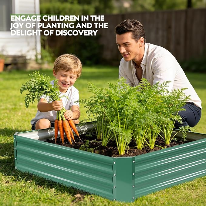 ZORMY 2 Pcs 4x4x1ft Galvanized Raised Garden Bed Outdoor, Metal Planter Boxes - Image 5