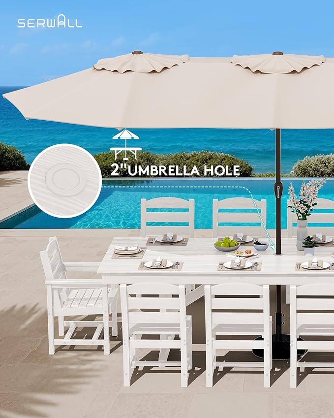 SERWALL 11 Piece Outdoor Dining Set - Image 5