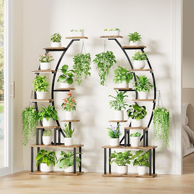 Plant Stand Indoor with Grow Lights, 9 Tiered Metal Plant Shelf, Large Plant - Image 5