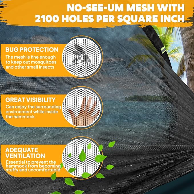 Chihee Ultra-Light Travel Camping Hammock Pop-up Net Hammock 660lbs Load - Image 5