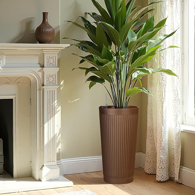 24in Tall Self-Watering Planters Set of 2 - Image 6