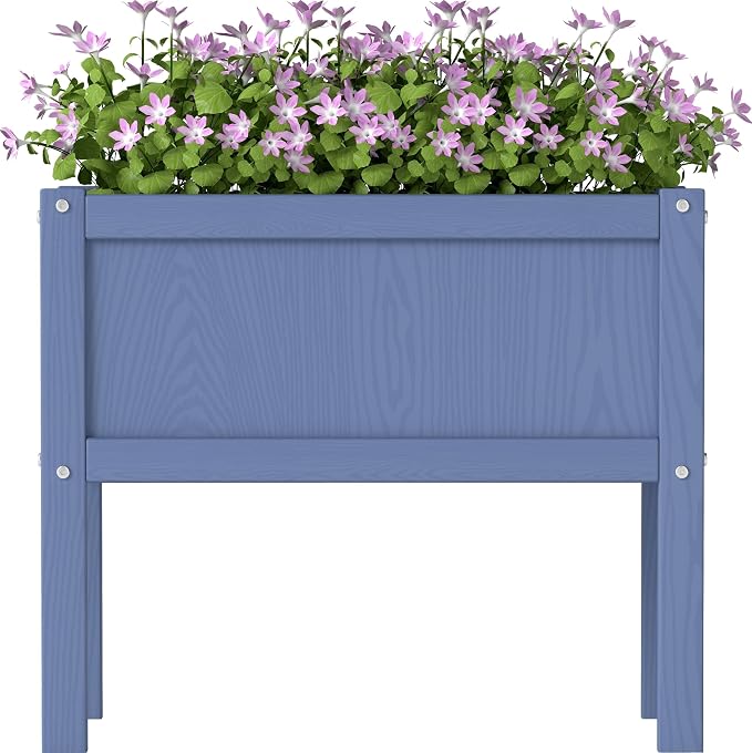 Raised Garden Bed with Drainage Hole Waterproof HDPE Elevated Planter Box with by KETOYARK