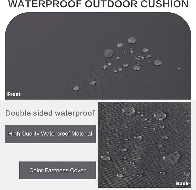 Outdoor Bench Cushion 4 inches Memory Foam Waterproof Patio Furniture Bench - Image 3