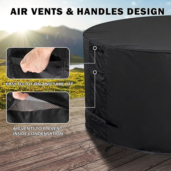Round Patio Furniture Cover Weatherproof, 42 Inch Outdoor Round Table Cover - Image 4