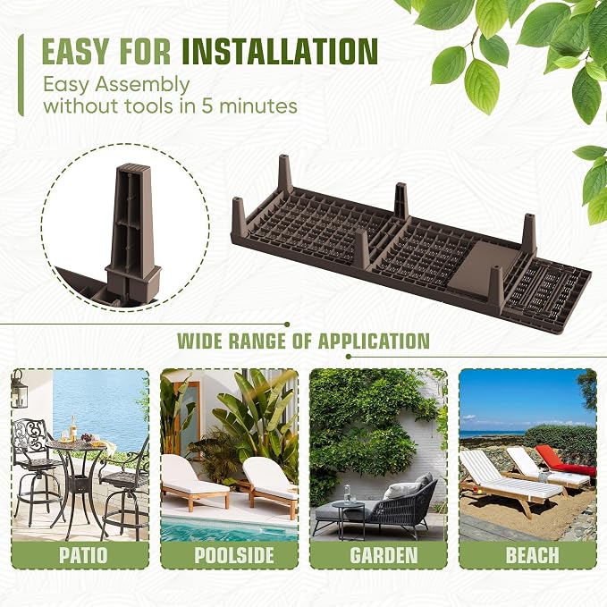 Greesum Outdoor Chaise Lounge Chair Set of 2, Waterproof 5-Position Adjustable - Image 6