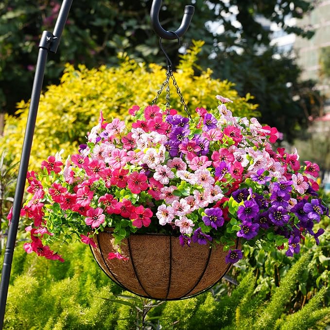 Artificial Flowers for Outdoor, UV Resistant Fake Silk Flowers, Realistic Faux - Image 4