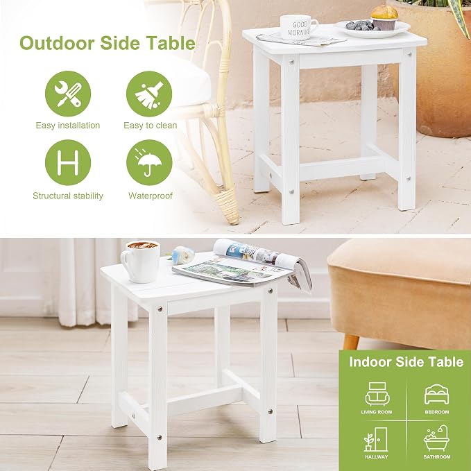 Y&M Outdoor Side Table, HIPS Adirondack Small Single Table, Waterproof Square - Image 6