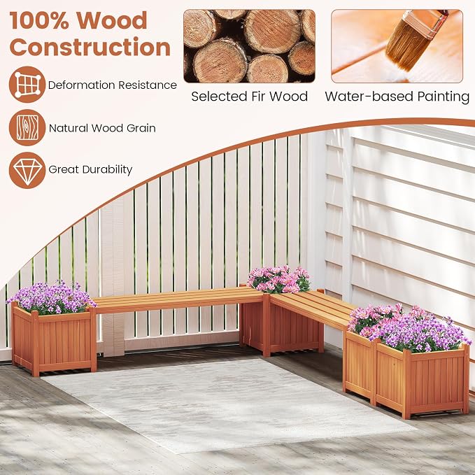 Giantex 4-in-1 Outdoor Bench - Image 8