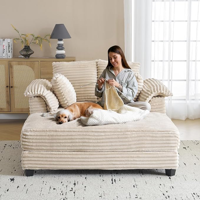 VINGLI 56" Oversized Chaise Lounge Chair, Movie Room - Image 8