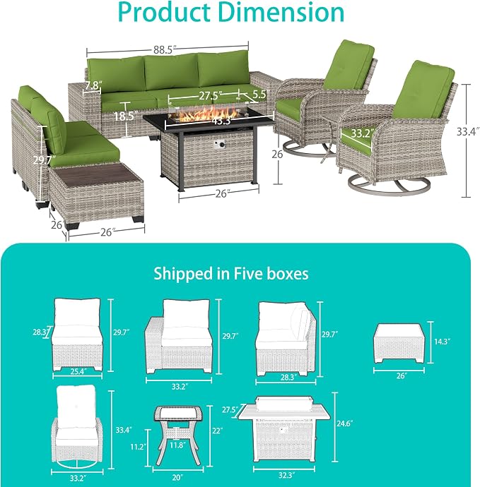 10-Piece Outdoor Patio Furniture Set - Image 6