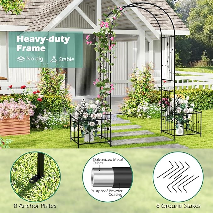 Moccha Garden Arbor with Planters - Image 4
