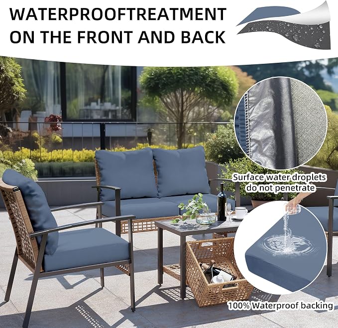 8Pcs Outdoor Cushion Covers, Patio Cushion Covers, Stretch Elastic Slipcovers - Image 4
