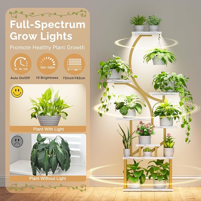 Plant Stand Indoor with Grow Lights - Image 3