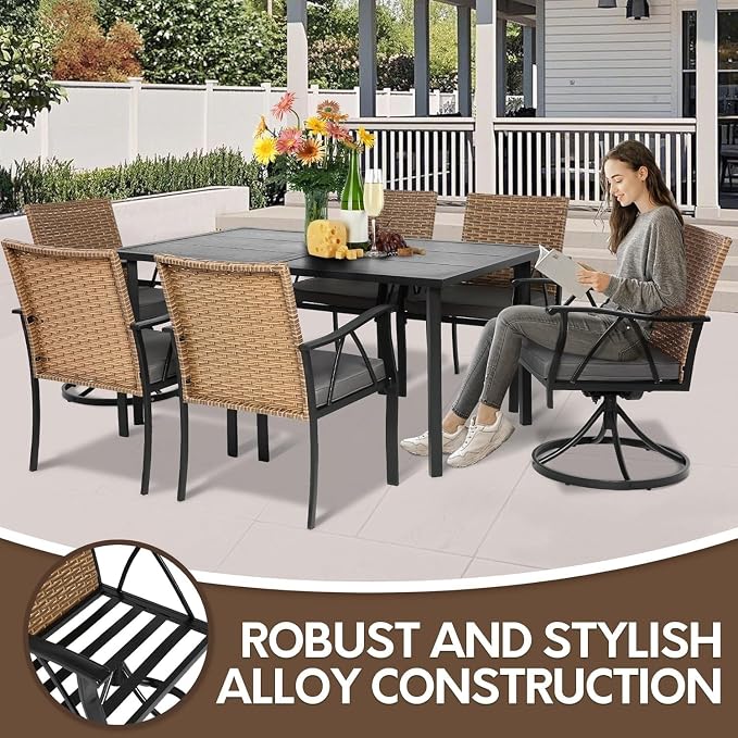 7-Piece Patio Dining Set for 6, Outdoor Dining Set - Image 7