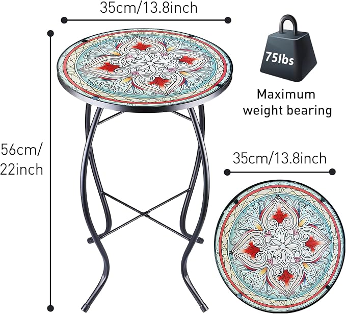 14 Inch Small Outdoor Side Table - Image 3