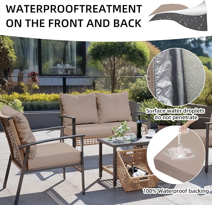 8Pcs Outdoor Cushion Covers, Patio Cushion Covers, Stretch Elastic Slipcovers - Image 4