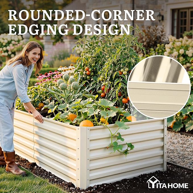 YITAHOME 6x3x2ft 2pcs Large Raised Garden Bed Kit, Galvanized Metal Planter Box - Image 6