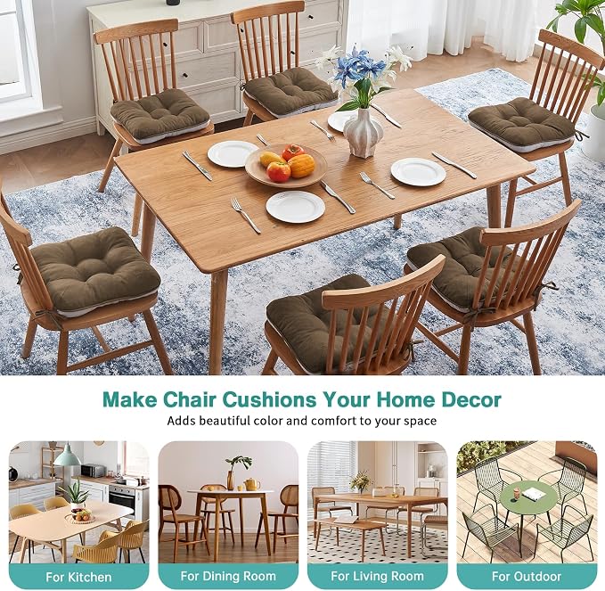 BETU Chair Cushions for Dining Chairs Set of 6, 3.5" Thick Kitchen Table Chair - Image 5