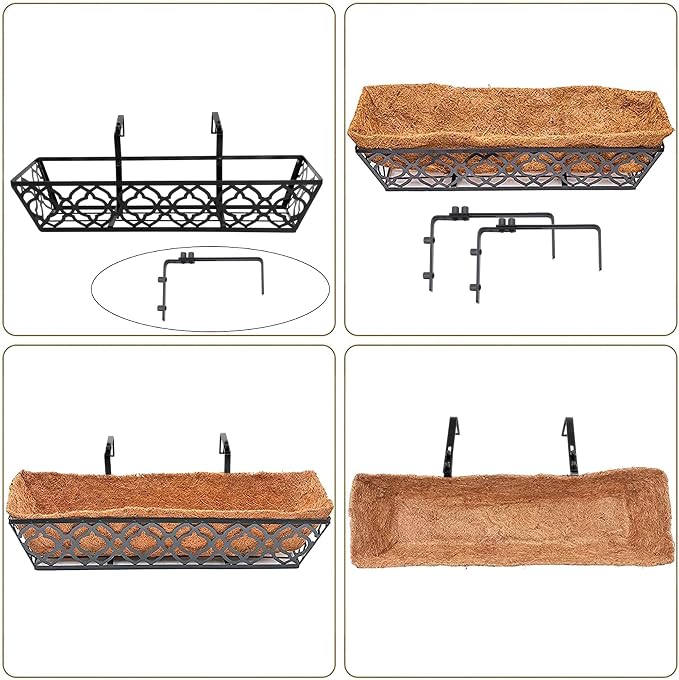 HFHOME 2 Pcs 30" Window Box Deck Railing Planter - Image 8