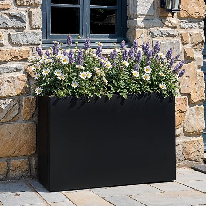 IDZO 35.4" W x 25.6" H Metal Planter Box, Privacy Trough - Image 5
