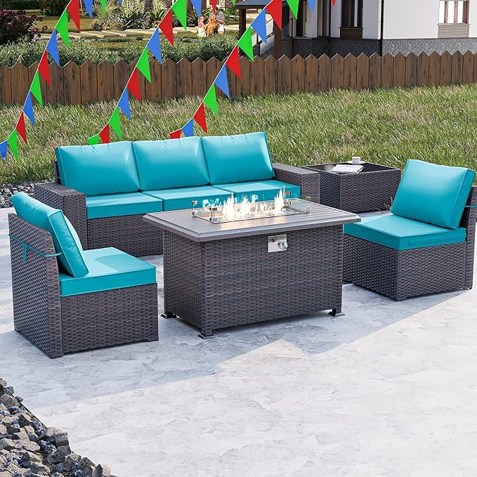 Kullavik 7 Pieces Outdoor Patio Furniture Set - Image 6