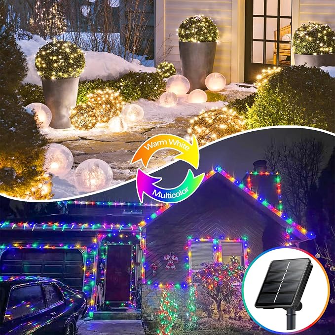 Warm White and Multicolor Color Changing Solar String Lights - Image 3