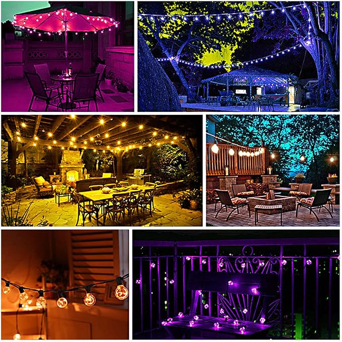Color Changing Christmas Lights Outdoor String Lights 50ft 50 G40 Bulbs - Image 5