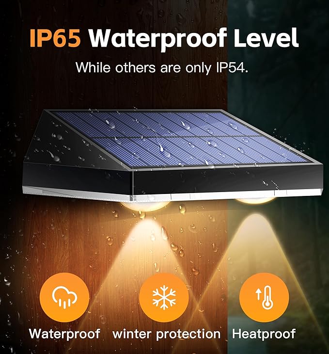 Solar Fence Lights Outdoor, Waterproof LED, 3Lighting Modes, SolarPowered Wall - Image 4