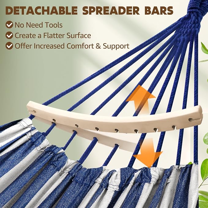 Chihee Cotton Hammock Large Soft Breathable Camping Hammock Holds Up to 660lbs - Image 3