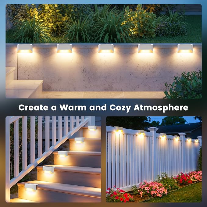SOLPEX Solar Fence Lights Outdoor, Solar Deck Lights Waterproof LED Step Light - Image 5