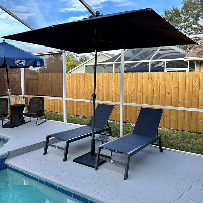 PURPLE LEAF Outdoor Patio Chaise Lounge Set of 4 Aluminum Lounge Chair by PURPLELEAF