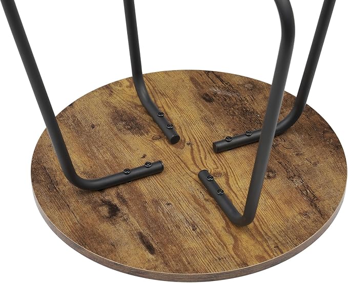 VECELO Patio Outdoor Side Snack Table, Small Round Anti-Rust Metal Style Desk - Image 5