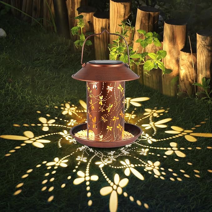Bird Feeders for Outdoors Dragonfly Solar Lanterns Outdoor Waterproof Garden - Image 2